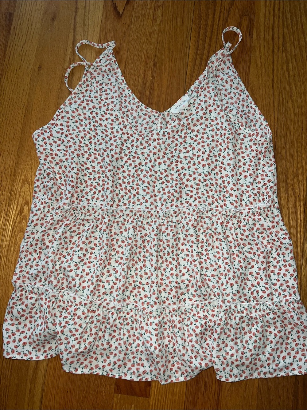 Sienna Sky White Tank Top with Red Floral Print
